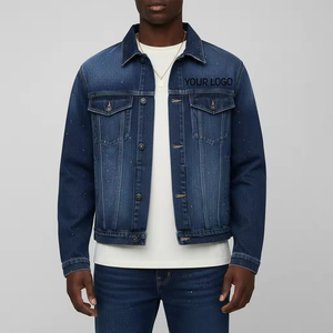 Veste en jean personnalisée pour homme, décontractée, 100 % coton, col rabattu, boutonnée, délavée, imperméable, respirante, idéale pour le travail et les activités de plein air - Product Image 3