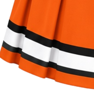 Bright <b>Orange</b> Sublimated Cheer Panel <b>Skirt</b> <b>Pleated</b> Athletic Team Uniform Bottoms Sports Training Wear Performance Competition - Product Image 3