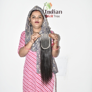 Extensiones de Cabello Humano Natural Indio Virgen 7x7 Liso, Venta al por Mayor, Color Natural, Cutícula Alineada, Ondulado Profundo, Sin Procesar - Product Image 5