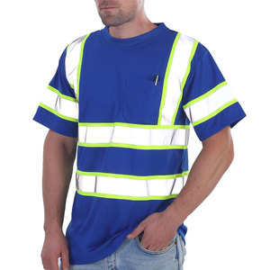 <b>Hi</b>-<b>Vis</b> Neon Lime Green Men's Tee <b>Shirt</b> Moisture Wicking Breathable Mesh & with Left Chest Utility Pocket Premium Tee <b>Shirt</b> - Product Image 6