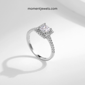 Bague carrée en argent sterling 925 pour femme, style IG, incrustation de zircon, plaqué rhodium, bijoux élégants pour banquet, 8g - Product Image 4