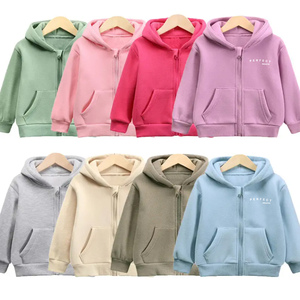 Sudaderas con capucha al por mayor para niños, sudaderas deportivas lisas de color sólido para niños y niñas, sudaderas con capucha de algodón French Terry con logotipo personalizado - Product Image 3