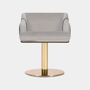 Tabouret de bar pivotant Luxxu Charla, base en laiton, revêtement en cuir PU, sans accoudoirs - Sièges design modernes de luxe pour usage commercial - Product Image 4