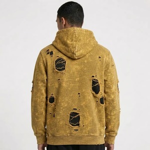 Sudadera con Capucha Oversize para Hombre, Estilo Urbano, Lavado Ácido y Desgastado, con Bolsillos Canguro - Product Image 4