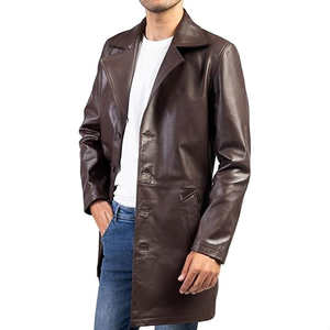 Abrigo Largo de Cuero para Hombre, Estilo Gabardina Premium de Invierno, Elegante y Transpirable, Precio al por Mayor OEM - Product Image 3