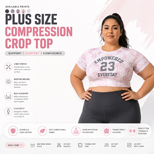 Haut court à manches courtes pour femmes grandes tailles, T-shirt court imprimé tie-dye pour femmes, Vêtements de sport pour femmes, Débardeur court à col rond - Product Image 1