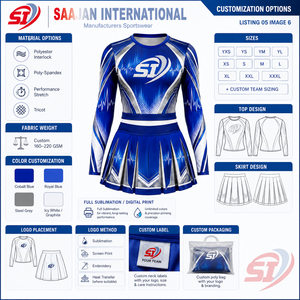 Tenue de cheerleading personnalisée pour femmes, ensemble haut et jupe à manches longues sublimé, couleur prune graphite, marque privée, vente en gros - Product Image 3