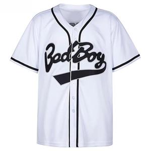 เสื้อเบสบอลผู้ชายแบบสั่งทำ ปักลายตัวอักษร Bad Boy สไตล์ฮิปฮอป สตรีทแวร์ ติดกระดุมทั้งตัว เสื้อเจอร์ซีย์น้ำหนักเบา - Product Image 1