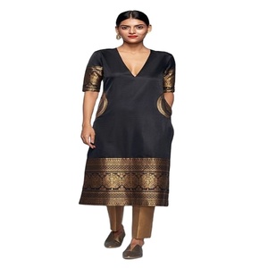Robe Anarkali Salwar Kameez de créateur, traditionnelle indienne, prête à porter, en soie, pour filles - Product Image 1
