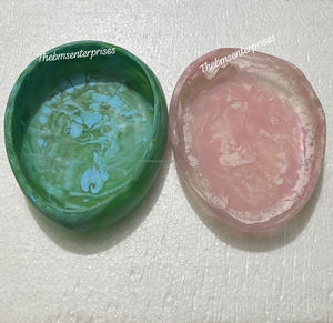 ชามเรซินอีพ็อกซี่แบบหมุนหลายรอบทรงรีพร้อมขอบหอยเชลล์ชามซุปสำหรับงานปาร์ตี้สินค้าใหม่ล่าสุดเป็นมิตรต่อสิ่งแวดล้อม - Product Image 3