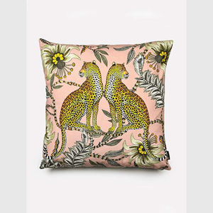 Housse de coussin en lin de luxe à imprimé léopard, décoration tropicale jungle, taie d'oreiller décorative - Product Image 4