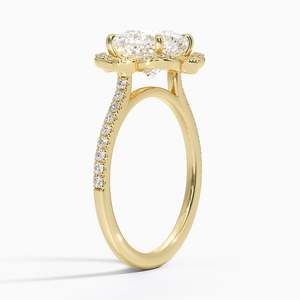 Elegante Anillo de Diamantes con Halo de Oro Rosa de 14K con Artesanía Premium, Brillantes Detalles de Diamantes - Product Image 6