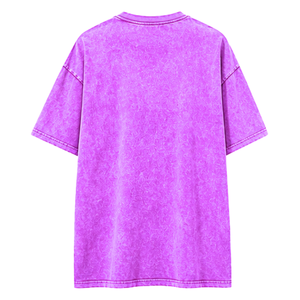 เสื้อยืดคอกลมแขนสั้นพิมพ์ลายสไตล์วินเทจทรงหลวมลำลองสำหรับผู้ชาย ย้อมสีแบบ Garment Dyed ซักด้านหน้า ใส่สบายๆ สไตล์สตรีทแวร์ เหมาะสำหรับฤดูร้อน - Product Image 2