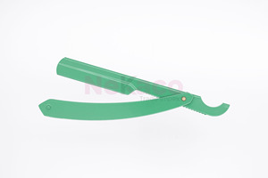 Orange Stainless Steel Folding <b>Straight</b> Razor Manual Barber Shaving Tool - Product Image 4