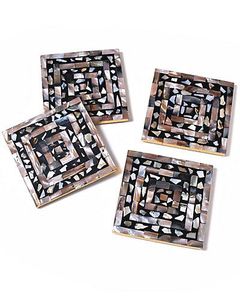 Posavasos de MDF con incrustaciones de nácar recién fabricados, posavasos de nácar, manteles individuales, posavasos con incrustaciones de nácar a precio de fábrica al por mayor - Product Image 1