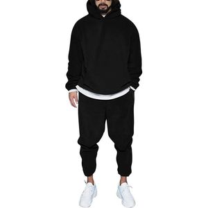 Conjunto Deportivo Verde Sólido para Hombre, con Capucha, Manga Larga, Corte Holgado, Pantalones Casuales con Bolsillos Laterales, Cintura Elástica, Ropa de Otoño - Product Image 5