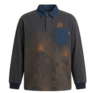 เสื้อรักบี้สำหรับผู้ชาย สวมใส่สบายๆ แบบลำลอง ผลิตจากผ้าระบายอากาศได้ดี ดีไซน์ทันสมัย - Product Image 1