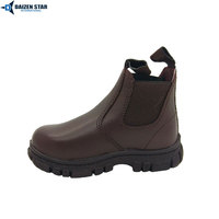 Bottes d'école pour enfants OEM personnalisées de haute qualité DAIZEN STAR INTERNATIONAL, en cuir verni durable, semelle intermédiaire en caoutchouc synthétique, noires
