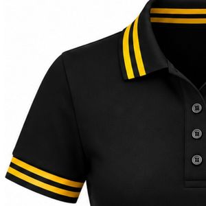 Camiseta Polo Bordada Sigma Gamma Rho Negra para Mujer, Cuello Redondo, Manga Corta, Letras Griegas, Camiseta de Hermandad, Informal, Deportiva, Universitaria - Product Image 4
