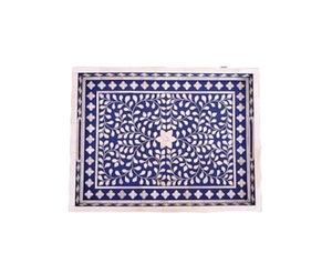 Bandeja de Hueso Incrustado de la Mejor Calidad, Bandeja de Servir Colorida con Asa, Bandejas Decorativas a Precio de Fábrica al por Mayor - Product Image 1