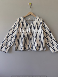 Floral Print Cotton Quilted <b>Jacket</b> - Hand Block Printed <b>Jacket</b> <b>For</b> <b>Women</b> - Product Image 1