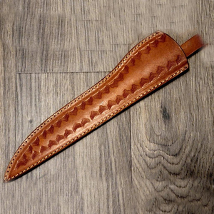 มีดแล่เนื้อสแตนเลสสั่งทำพิเศษ Burraq พร้อมปลอกหนัง ขนาดใบมีด 8 นิ้ว 10 นิ้ว ปลอดภัยสำหรับเครื่องล้างจาน - Product Image 6