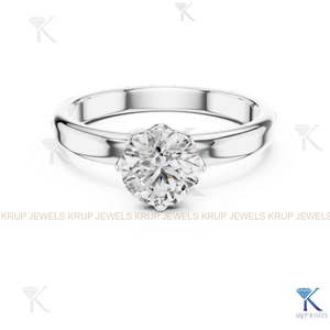 Anillo de compromiso solitario con diamante cultivado en laboratorio, corte redondo, E VVS2, certificado IGI, en oro macizo con engaste de corona, estilo filigrana vintage. - Product Image 6