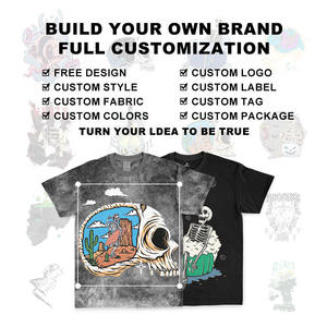Designer Heavyweight Cotton T Shirts OEM Streetwear T Shirt Men's Graphic T Shirts Oversized <b>Vintage</b> Acid Wash <b>Tee</b> - Product Image 4