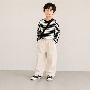 Korean style wide-leg pants for boy 65% cotton 35% polyester Breathable Anti-Shrink Casual Kids <b>Top</b> - Product Image 3