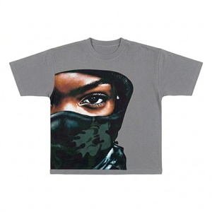 T-shirt de luxe à épaules tombantes, imprimé par sérigraphie, pour homme, en coton épais et lourd, coupe oversize et carrée, personnalisable - Product Image 1