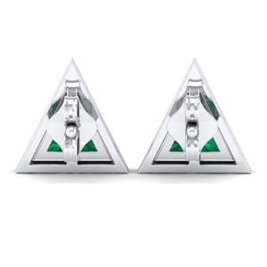 REYES Pendientes de Plata de Ley 925 con Moissanita, Diseño de Moda, Oro Blanco de 14K, Esmeralda, Joyería Hecha a Mano, Regalos para Mujer - Product Image 4
