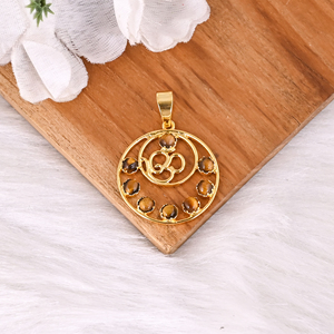 จี้ทองเหลืองประดับพลอยตาเสือ ดีไซน์เนอร์ งานแฮนด์เมด ของขวัญสำหรับเธอ - Product Image 4