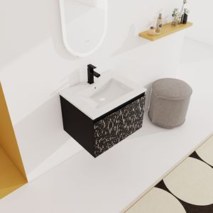 Mobile bagno sospeso da 24 pollici con lavabo in ceramica e anta con chiusura ammortizzata, kit di montaggio (KD) - Product Image 6