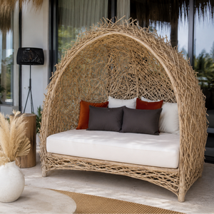 ARTERRA Chaise longue de luxe moderne en teck avec baldaquin pour piscine et plage, coussins résistants aux UV, idéale pour hôtel - Product Image 4