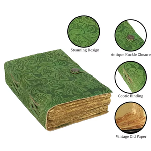 Carnet promotionnel en cuir à bords frangés, fait main, gaufré, pour croquis et écritures, motif floral de jardin, 7x5, cadeau - Product Image 4