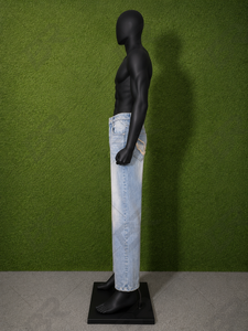 Jeans Anchos de Mezclilla Lavada, Cintura Media, Estilo Vintage, Color Azul Claro, Transpirables, Corte Holgado, Estilo Casual Urbano - Product Image 3