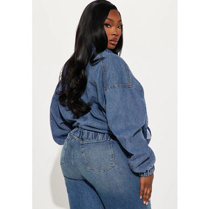 Women Striped Denim <b>Jeans</b> Coat Women's Spring and Autumn New Design <b>Jacket</b> Top Women's Denim Supplier From Twin City - Product Image 6