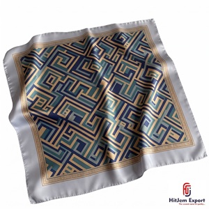 High Quality Custom Digital Print Square <b>Scarf</b> Lightweight <b>Silk</b> Fabric OEM ODM Manufacturer Madeira Custom Fabric Products - Product Image 1