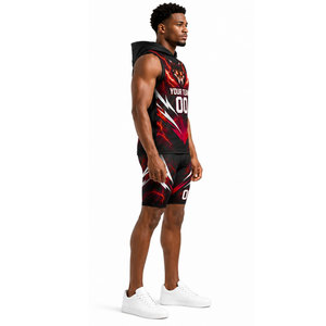 Conjunto de Uniforme de Fútbol Americano de Verano para Adultos, Cómodo, Transpirable, Antibacterial, de Secado Rápido, con Protección UV, Tejido de Malla Estampada - Product Image 4