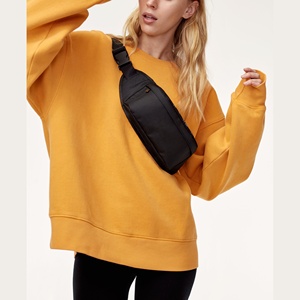 Sweat-shirt oversize à col rond pour femme, couleur unie, épaules tombantes, manches longues, tricot en coton, vêtements d'automne - Product Image 1
