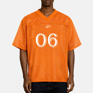 Camiseta de fútbol americano de malla extragrande para mujer al por mayor, top deportivo ligero con cuello en V personalizado, proveedor de marca privada - Product Image 4