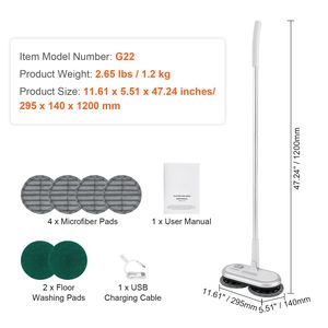 "Powerful Cordless <b>Electric</b> <b>Mop</b> 70-Min Battery Dual Spinning Heads 4 Microfiber Pads 2 Floor Types Household Use" - Product Image 3