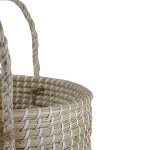 Natural Woven Seagrass <b>Wicker</b> Storage <b>Basket</b> with <b>Handles</b> Handmade Storage <b>Basket</b> Wholesale eco-friendly Made Viet Nam - Product Image 3