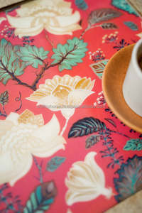 Manufacturer Direct Selling Square mango wooden Enamel Print inlay <b>Tray</b> for Fruit Food Decor <b>Tray</b> for table decor and tableware - Product Image 2