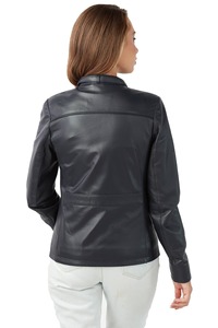 Nouvelle veste en cuir pour femme 100% cuir véritable respirante grande taille unie teinte - Product Image 2