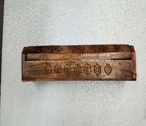 Caja de Incienso Aromático Tallada a Mano, Ecológica, 100% Natural, de Madera de Colores, con los Siete Chakras, Quemador de Incienso, Porta Incienso - Product Image 1