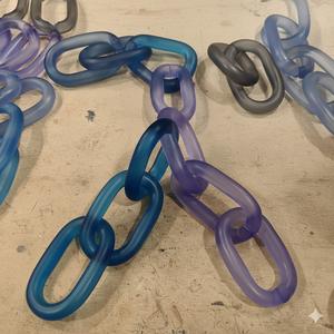Chaîne à maillons en résine écologique de haute qualité, grands maillons, multicolores, tailles personnalisables, faite à la main, décoration d'intérieur - Product Image 1