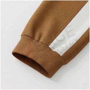 Ensemble de survêtement marron pour homme, manches longues, col montant, fermeture éclair sur le devant, blocs de couleur, décontracté, respirant, pour l'automne, coupe classique - Product Image 6