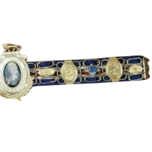 เข็มขัดแชมป์วินเทจ ดีไซน์ทองและน้ำเงินสุดพิเศษ รุ่นสะสมสำหรับนักสะสมมวยปล้ำ เข็มขัดแชมป์คุณภาพสูง - Product Image 3