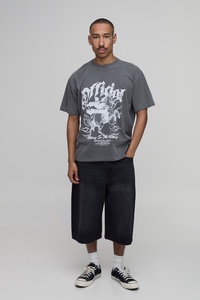 T-shirt graphique sérigraphié pour homme, personnalisé OEM, streetwear, col rond, manches courtes, vêtement décontracté, haut de mode - Product Image 6